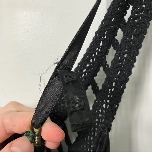 Desigual Multi Colour Print Silk Blend Crochet Braided Maxi Dress - Picture 4 of 13